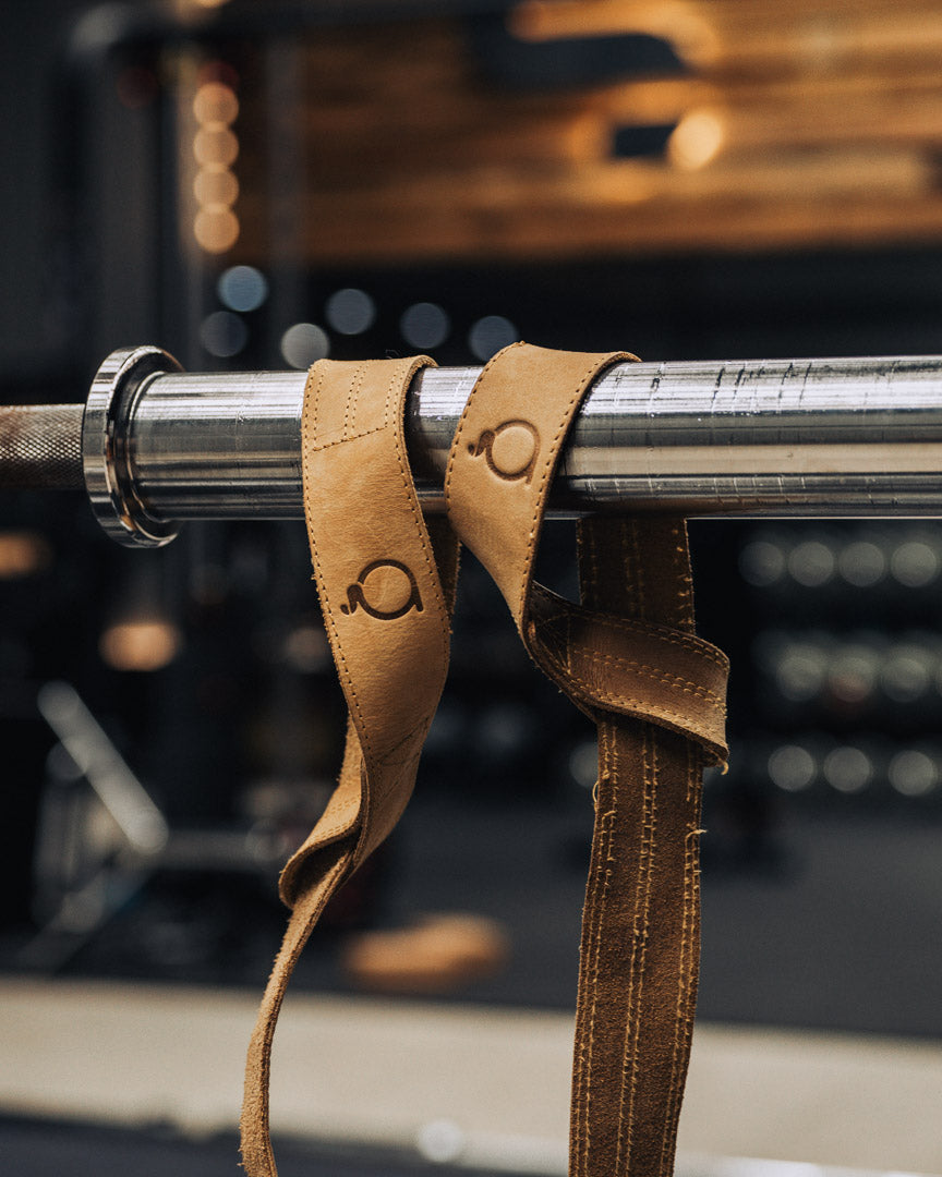 Leather Lifting Straps + Wrist/Ankle Cuffs + Stainless Steel Drink Bottle + Resistance Bands Bundle