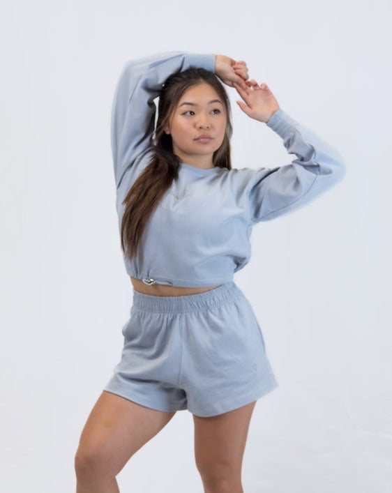 Bloom Long Sleeve Crop - Sweet Sky